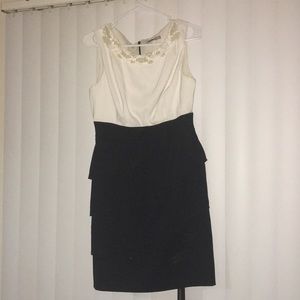 White and black dress